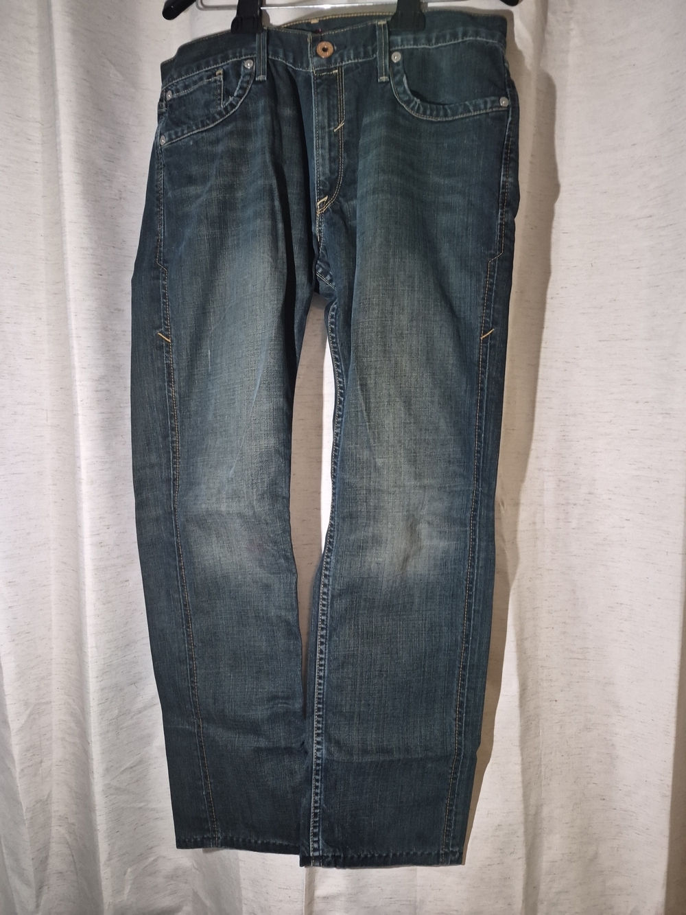 Levi's Red Mens Skinny Fit Blue Denim Jeans Medium Wash 5-Pocket Button